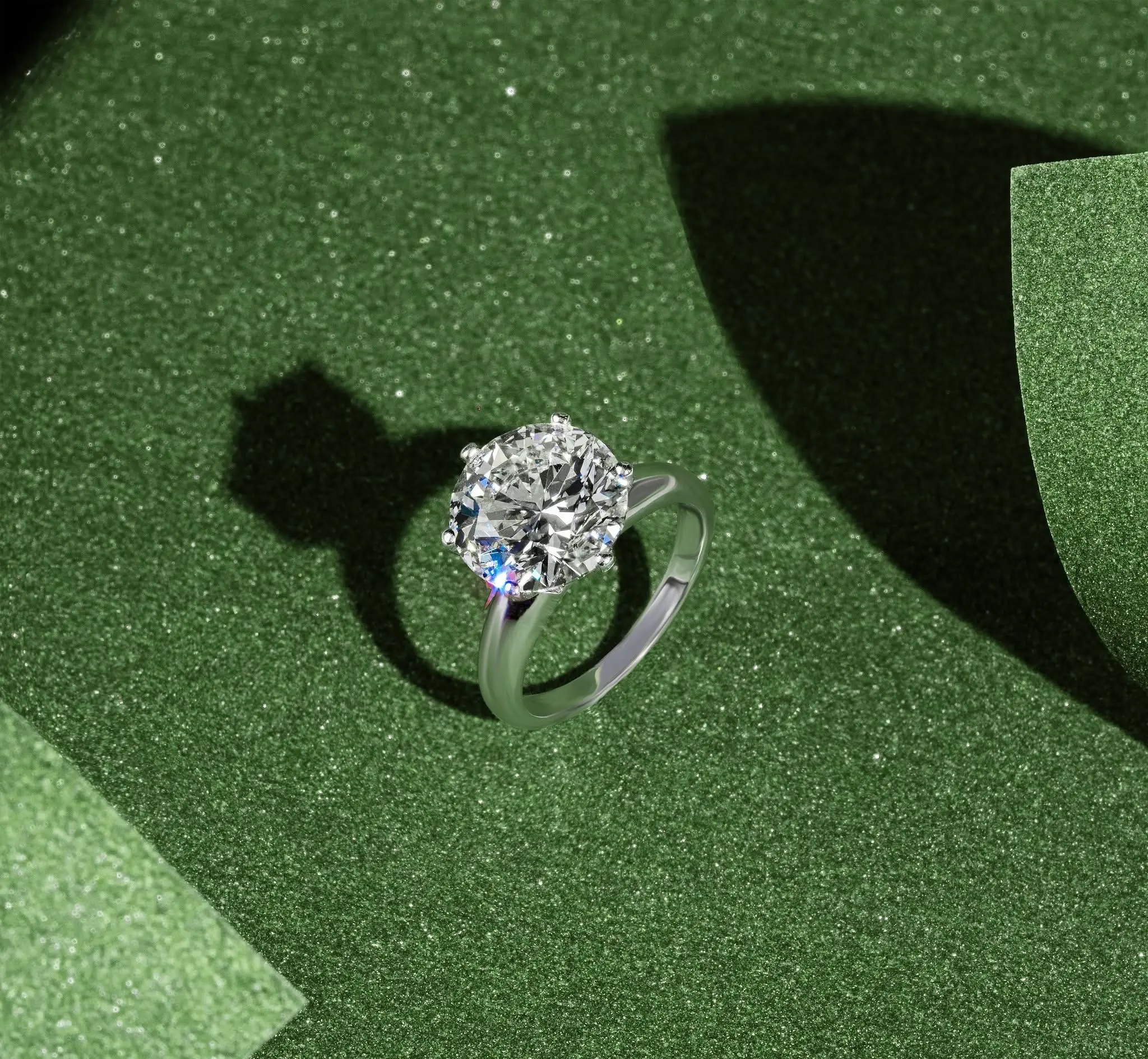 Custom diamond engagement ring with intricate setting