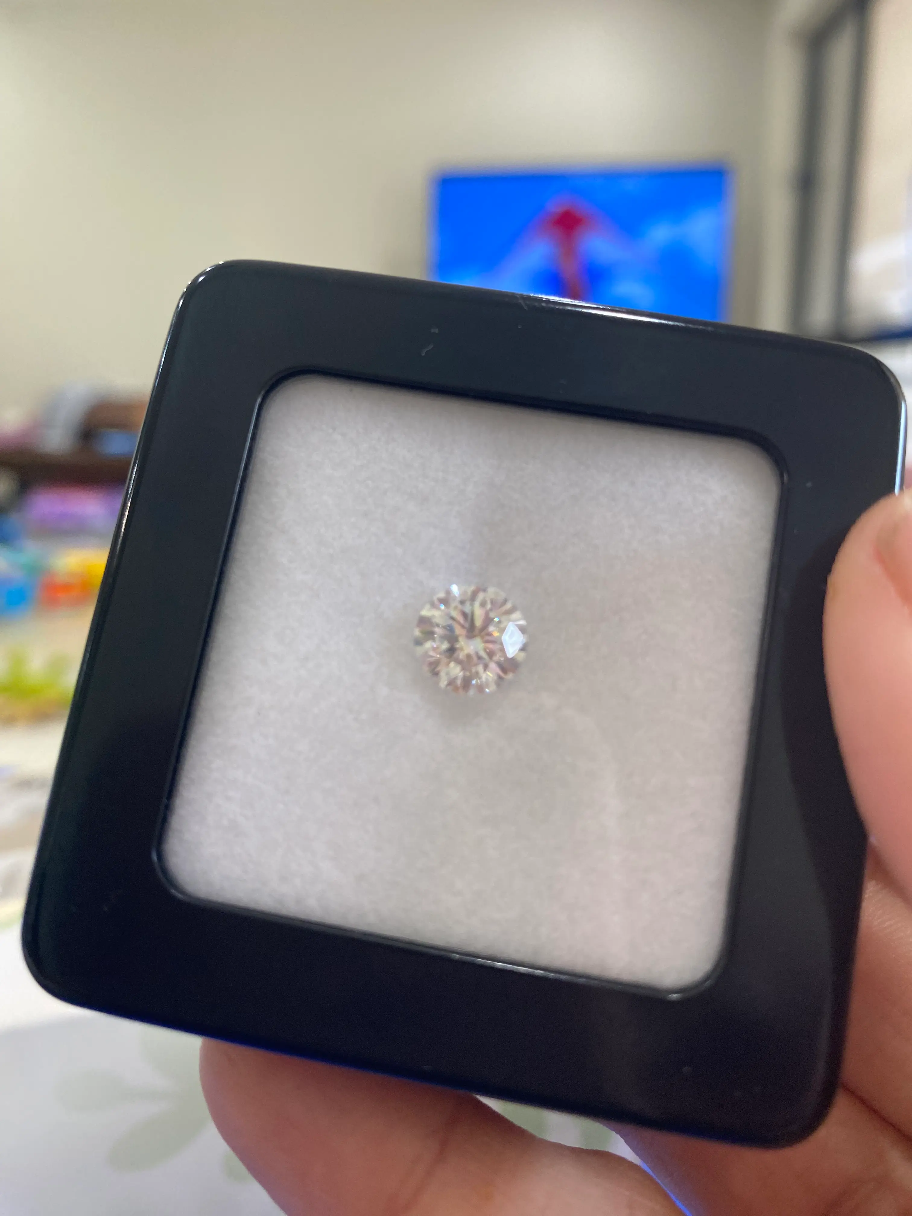 Certified lab-grown diamond with brilliant fire